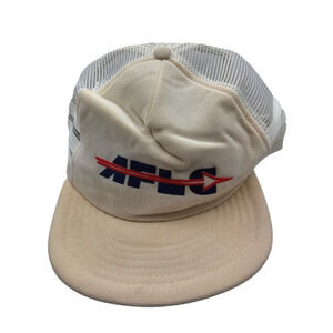 Vintage 1970s AFLC Mens Snapback Trucker Baseball Hat White Embroidered